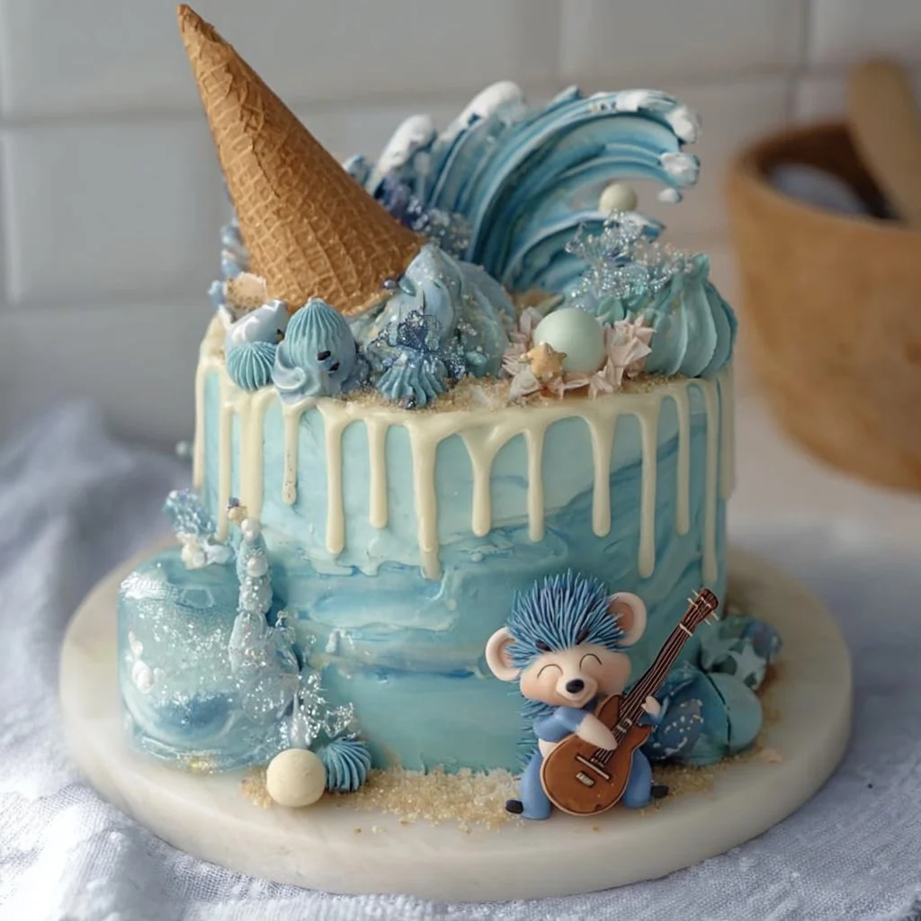 Pasteles de erizo decorados creativamente para cumpleaños