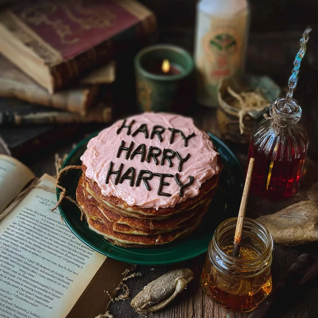 Plato de recetas de Harry Potter con comida mágica y deliciosa