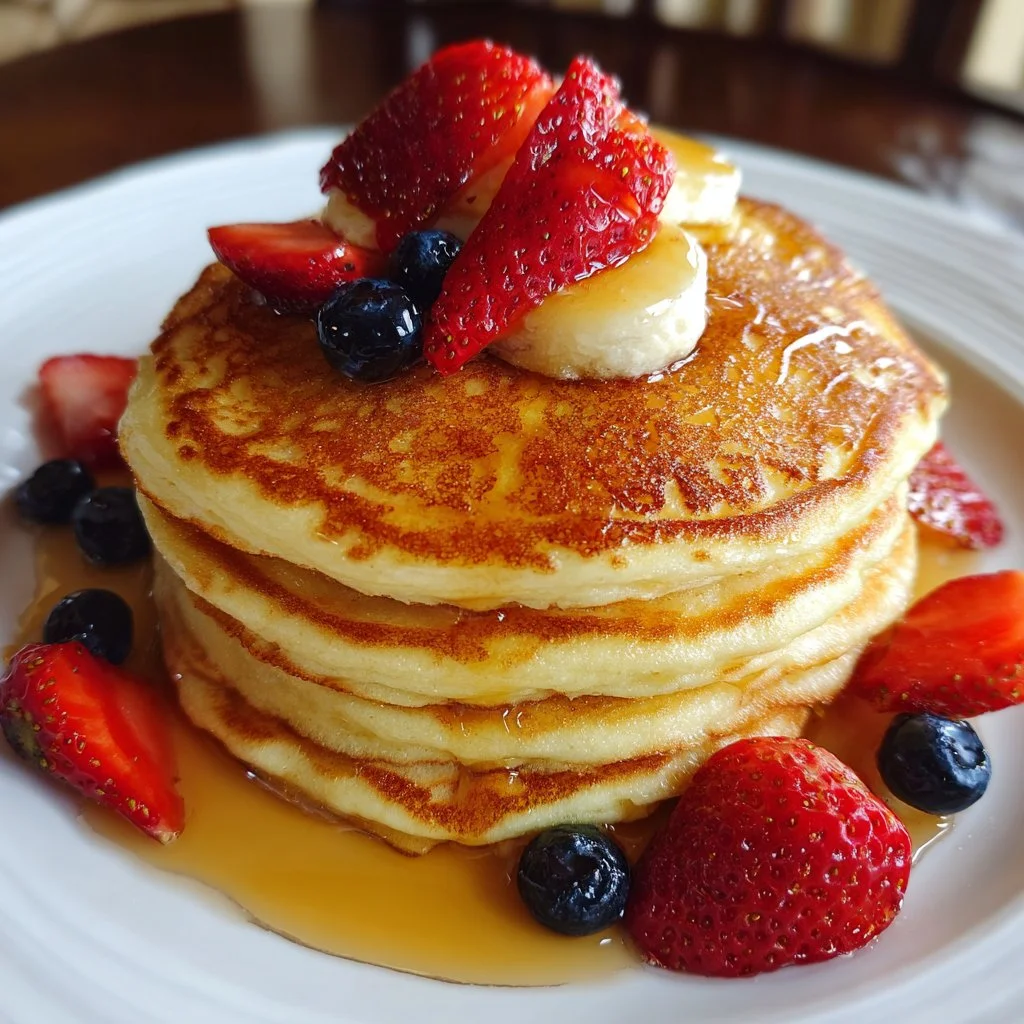 Panqueques esponjosos listos para disfrutar en un delicioso desayuno.