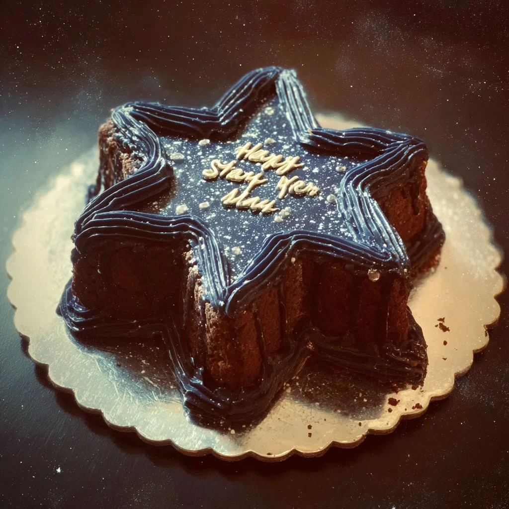 Pastel de Estrella decorado con crema y frutas frescas
