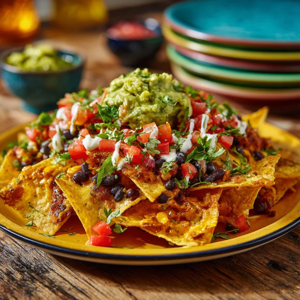 Receta de nachos al horno con queso, jalapeños y guarniciones