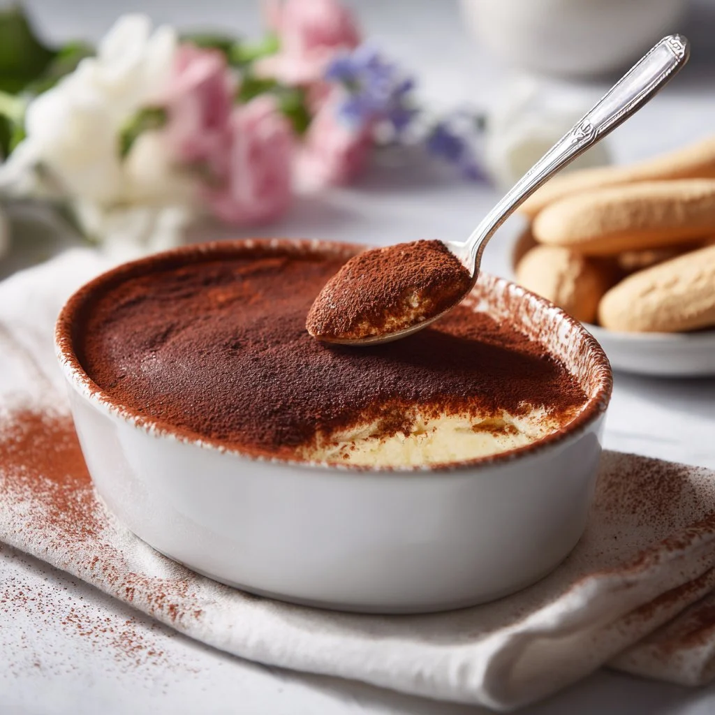 Receta de tiramisú italiano con café y mascarpone, un postre delicioso.
