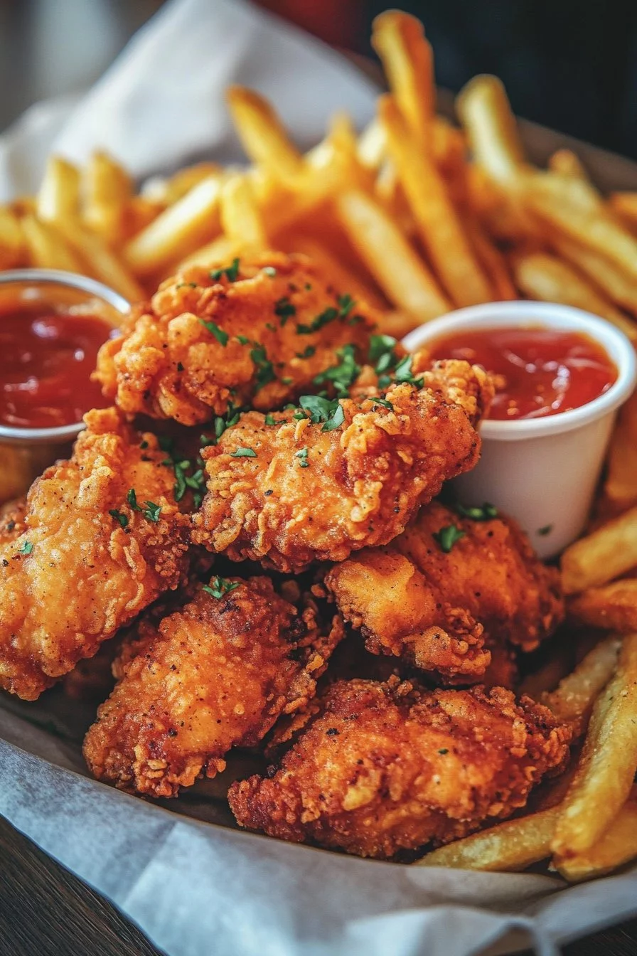 Papas de pollo frito 🍟🍗
