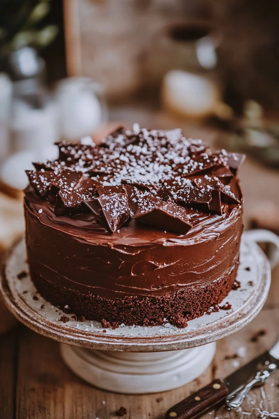 Chocolate Fudge Cake with Salted Caramel Butter, Salted Caramel, and Dark Chocolate Ganache