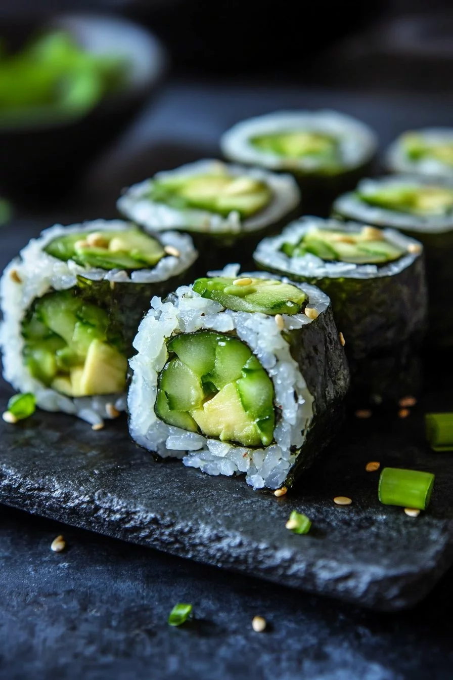 Sushi de pepino y aguacate