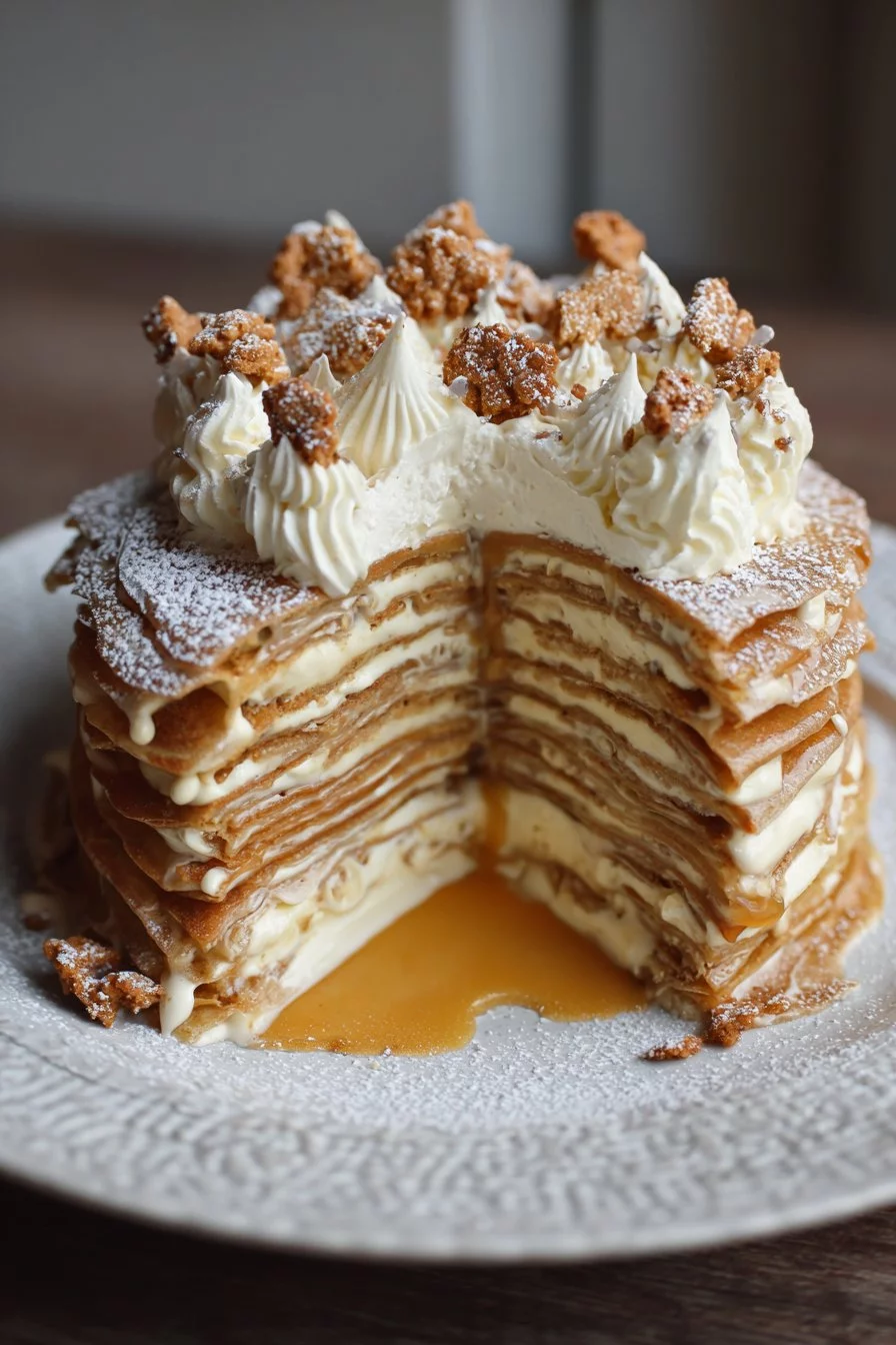 Torta de Crepas de Vainilla y Speculoos