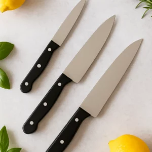 ARCOS Set of 3 Basic Kitchen Knives, Pack of Knives with Stainless Steel Blade and Polyeximethylene Handle