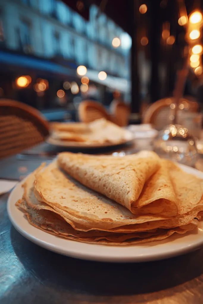 Desayuno elegante con crepas