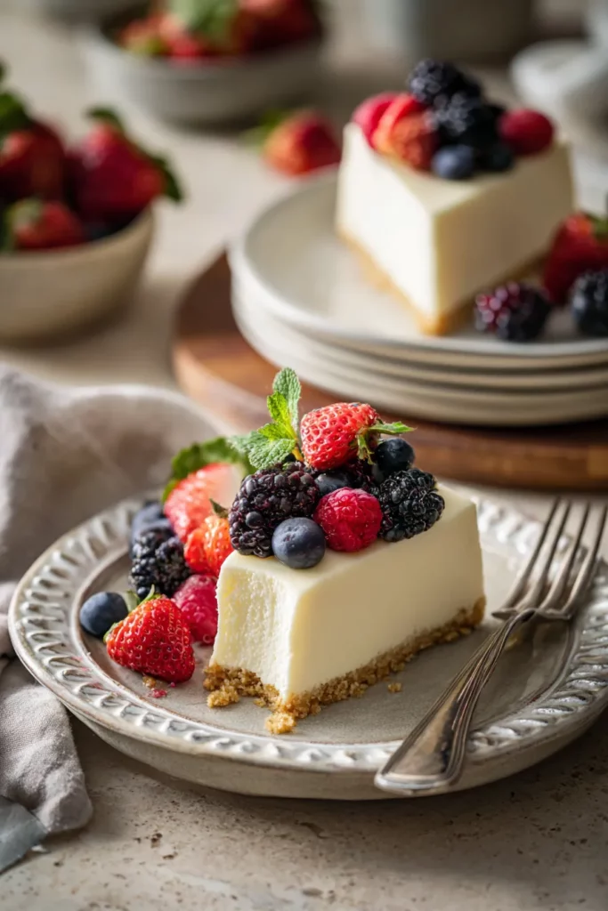 Elegante tarta de queso sin hornear