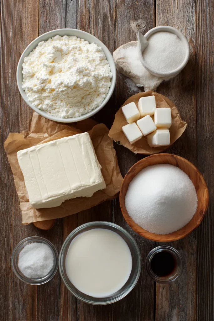 Ingredientes de la tarta de queso