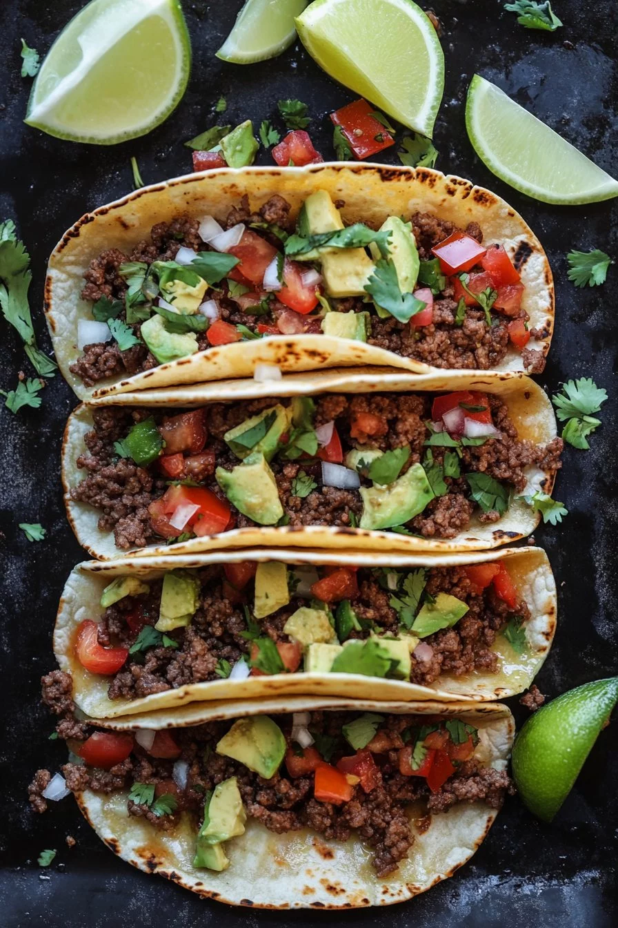 Tacos de carne molida