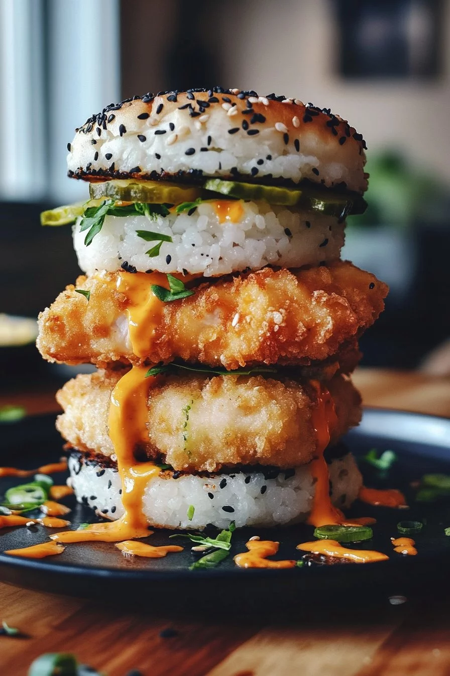 Hamburguesa de pollo sushi
