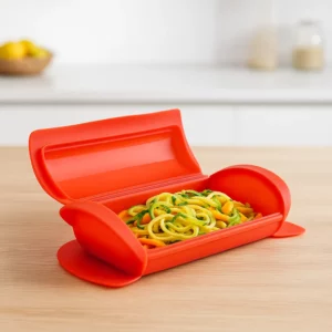 Lékué Steam case, Without tray, silicone platinum Red, 1-2 persons, 650 ml