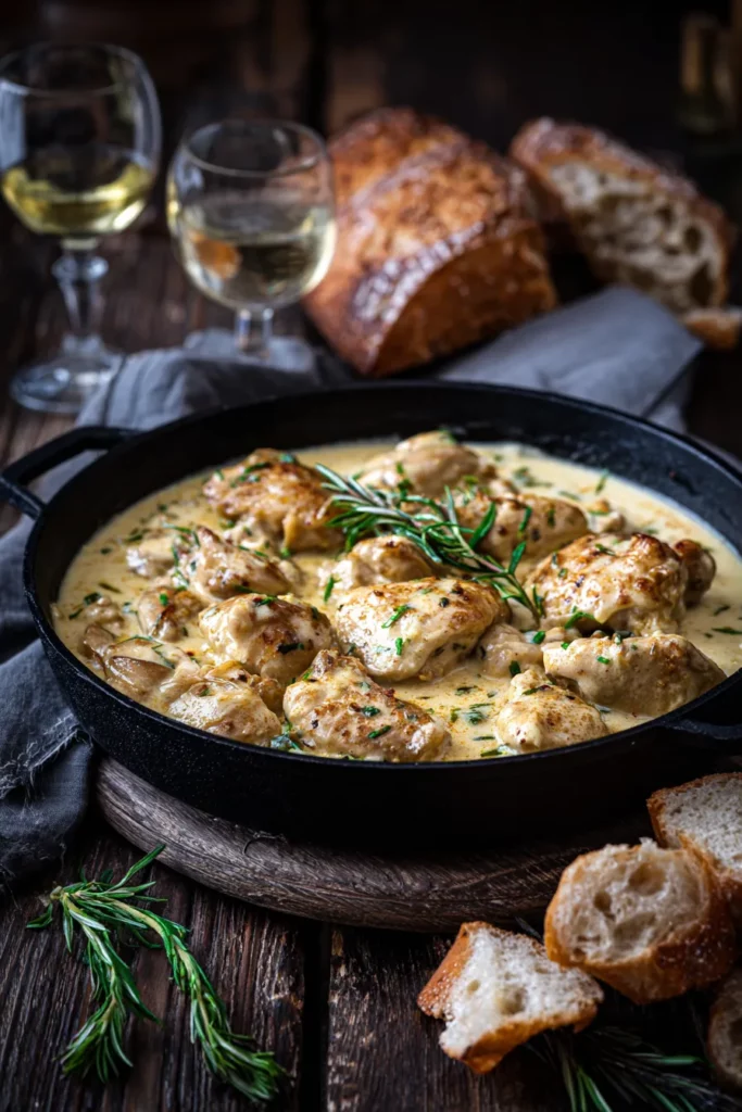 Pollo a la Mostaza y Guisado