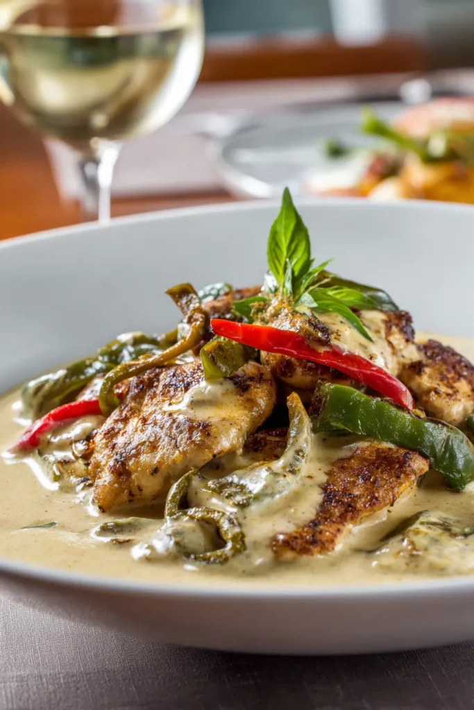 Pollo con Rajas en Crema Poblana