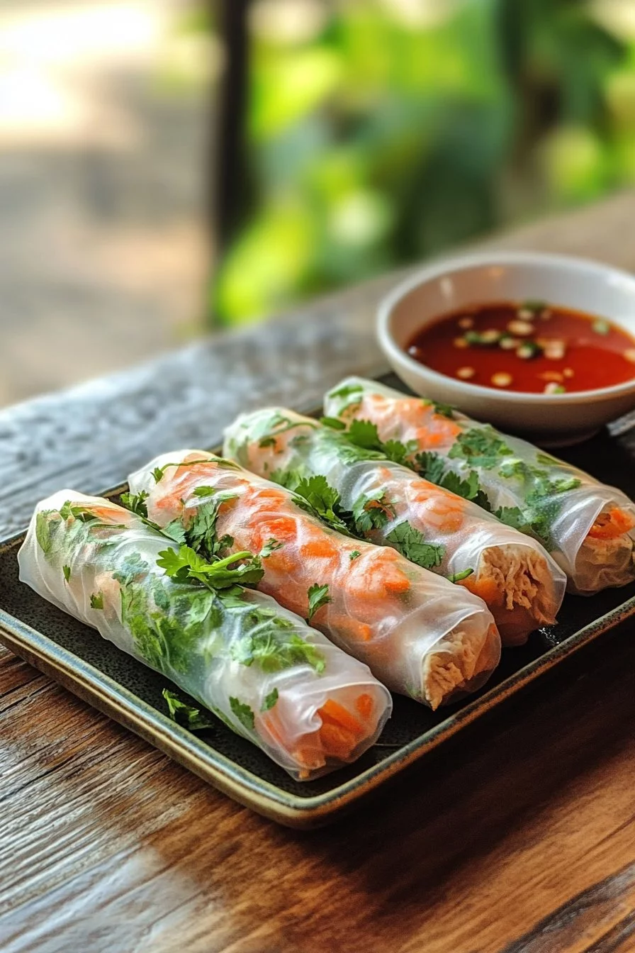 Rollos de verano vietnamitas con pollo