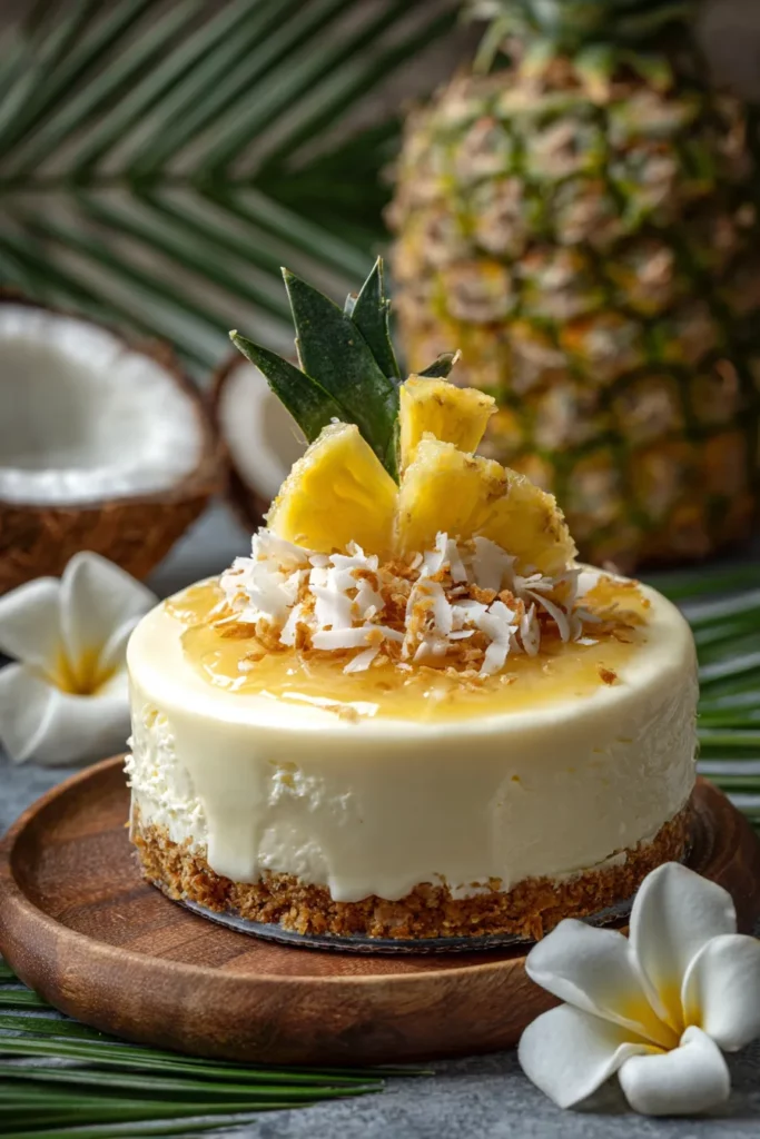 Tarta de queso con piña colada