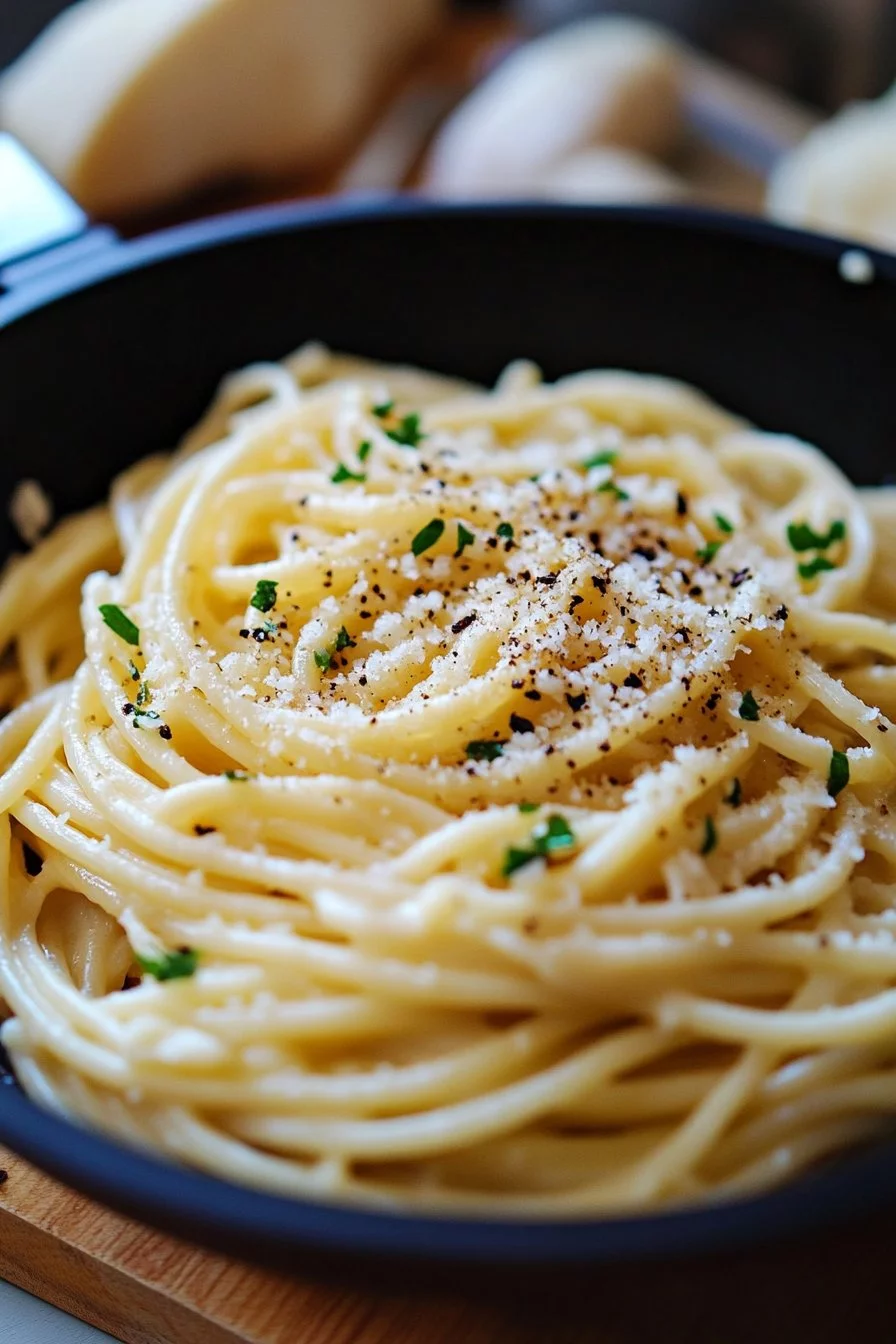Pasta cremosa con ajo