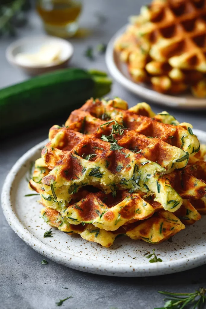 Waffles de calabacín y verduras
