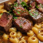 Bocados de Carne con Pasta Shell Cremosa