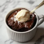 Brownie de chocolate en taza