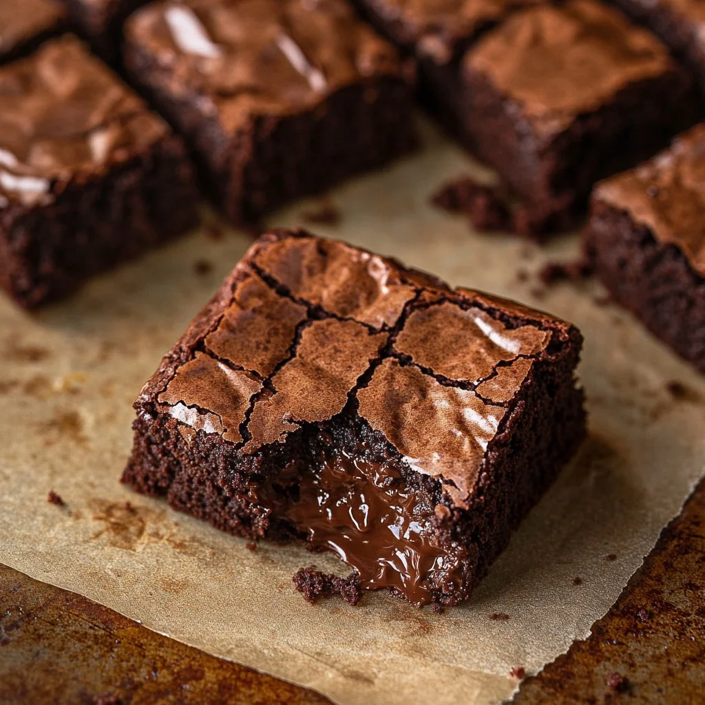 Brownies de chocolate de Gordon Ramsay recién horneados y esponjosos