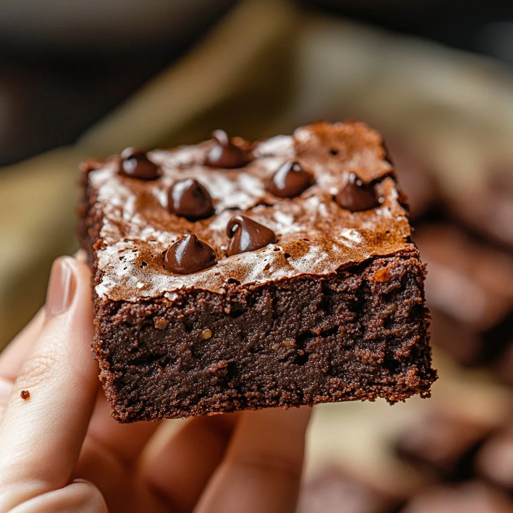 Brownies de plátano sin gluten recién horneados y listos para disfrutar.