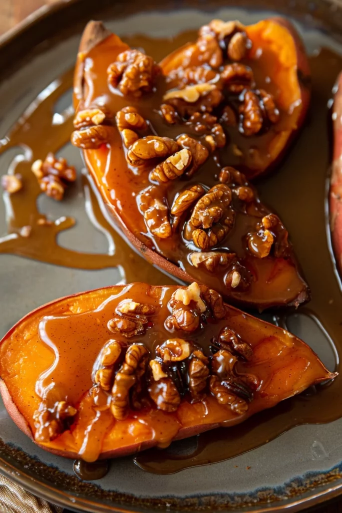 Camote Navideño Con Glaseado de Canela y Nuez Caramelizada Crujiente: ¡Sabor Navideño Excepcional!