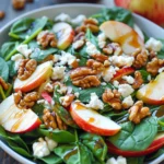Ensalada de Manzana Espinacas y Queso de Cabra Con Toque de Nuez