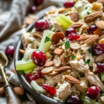 Ensalada Navideña de Pollo Cremoso Con Arándanos y Nuez Crocante