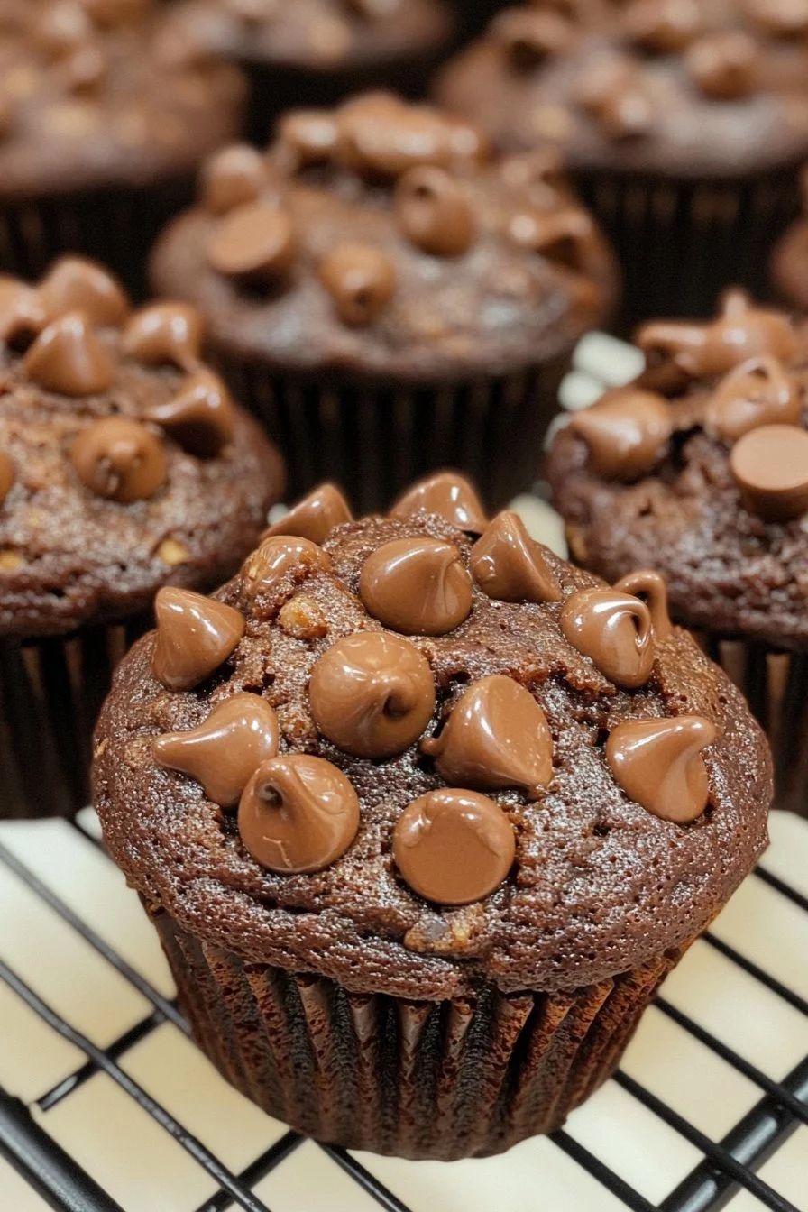 Muffins de Doble Chocolate al Estilo de Panadería