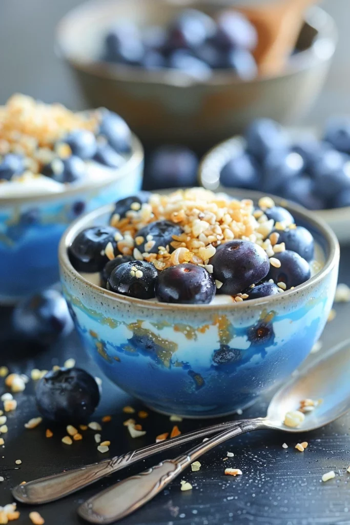 Gelatina Proteica de Yogur Griego Con Arándanos: ¡Delicia Crujiente y Nutritiva!