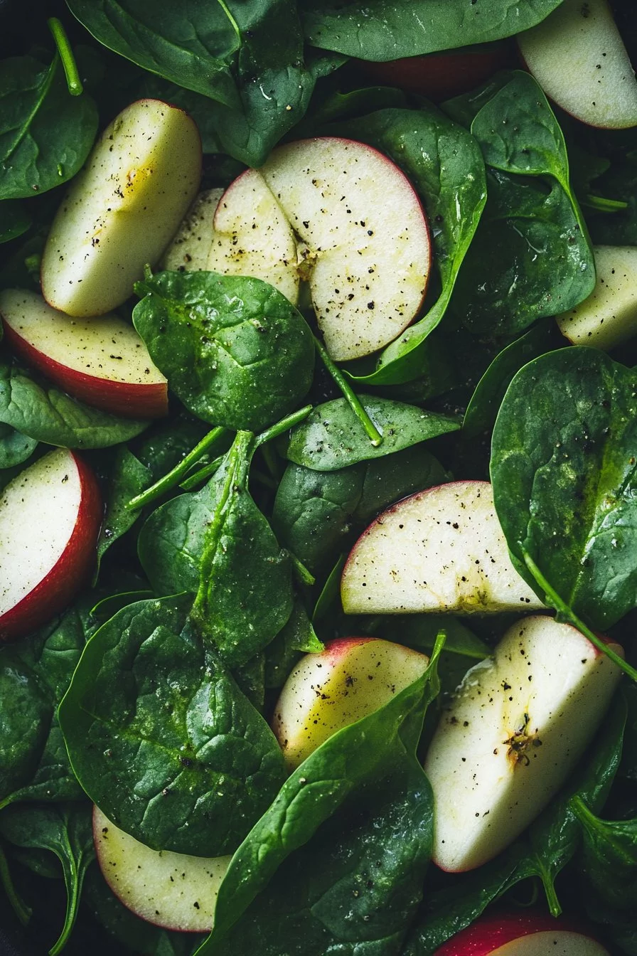 Ensalada de espinaca con manzana