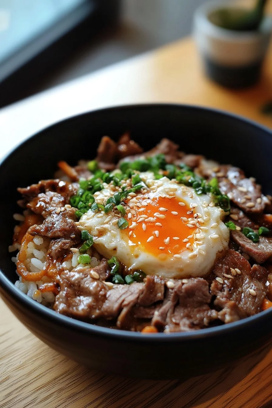 Gyudon en español es "tazón de arroz con carne de res".