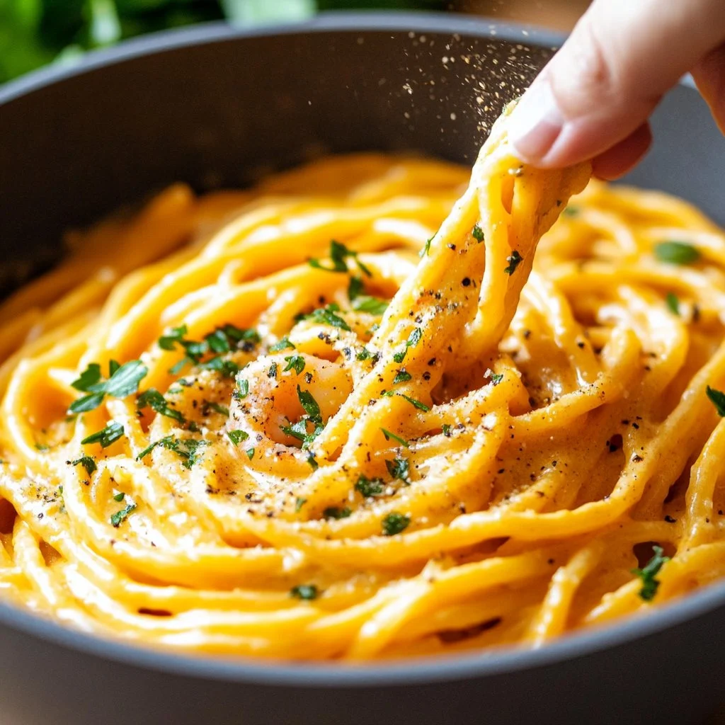 Plato de Pasta con Camarones Rosados en Salsa Italiana Rosa