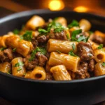 Pasta Cremosa con Carne de Res