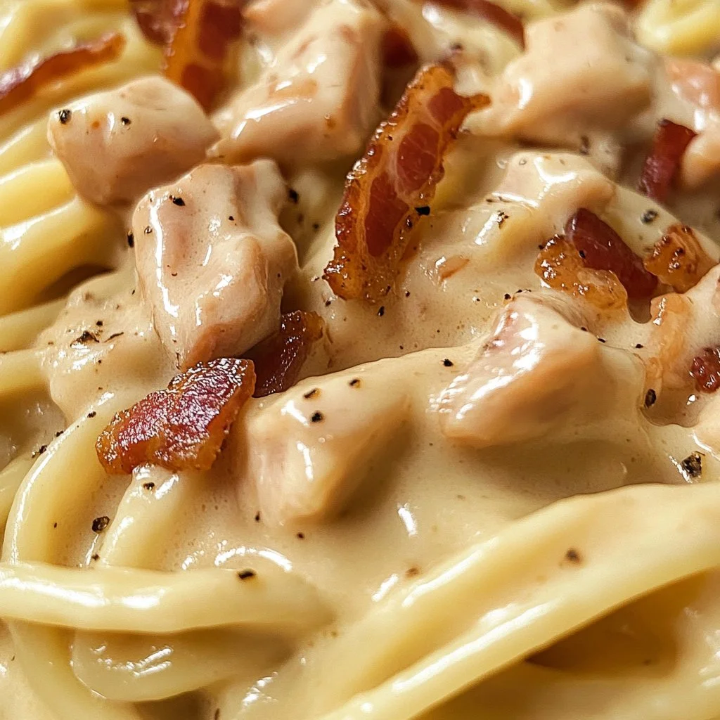 Plato de Pasta de Pollo con Tocino y Aderezo Ranchero