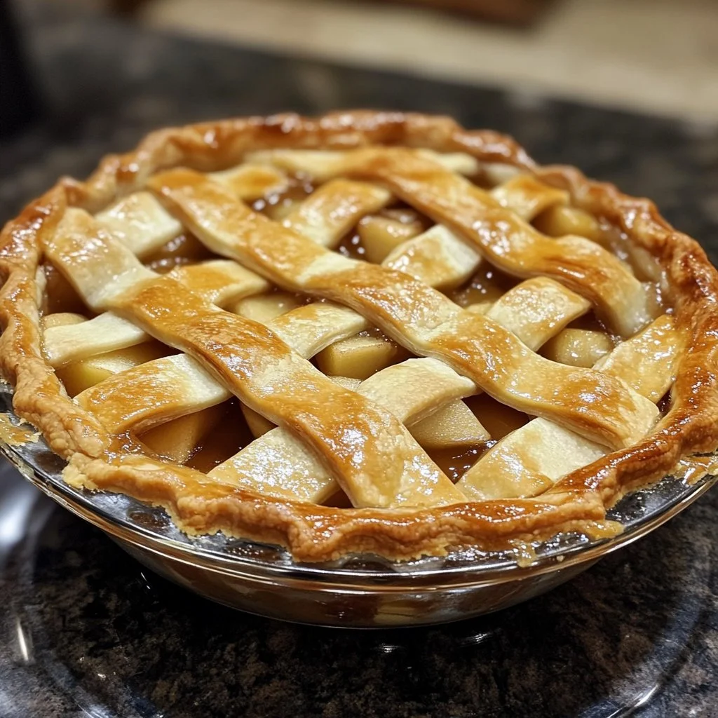 Pastel de manzana recién horneado, decorado con canela y azúcar
