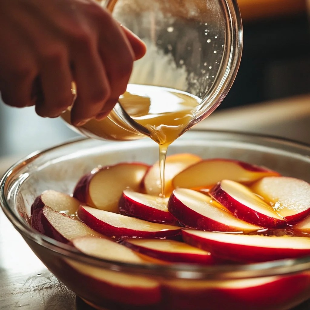 Pastel de manzana recién horneado y listo para servir