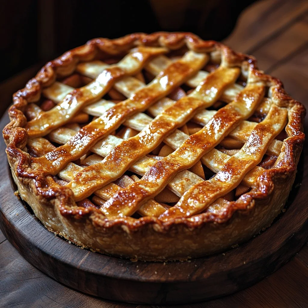 Pay de Manzana Clásico con manzanas frescas y canela en un plato