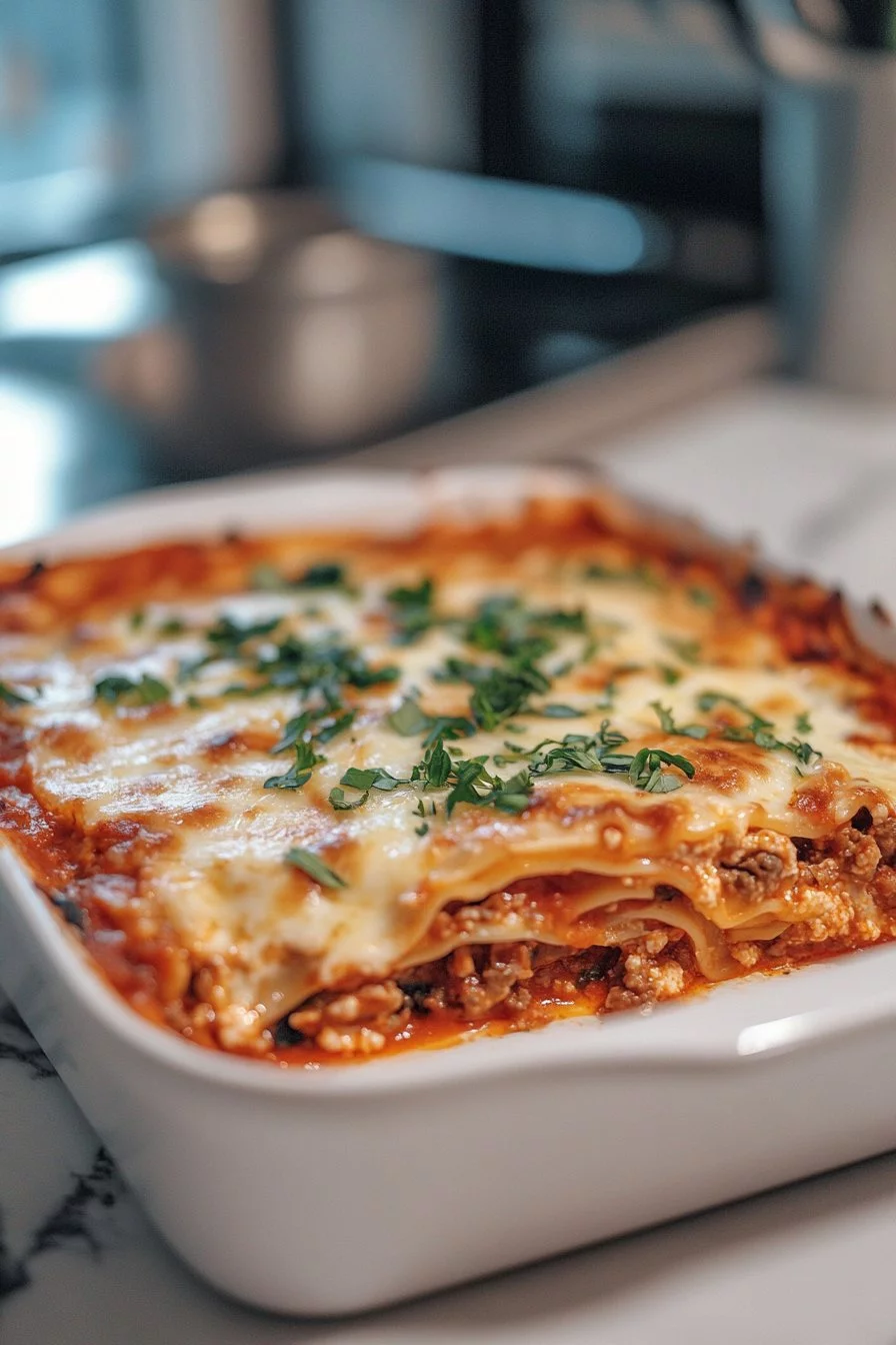 Lasagna Celestial de la Mujer Pionera: Un Acogedor Banquete Italiano