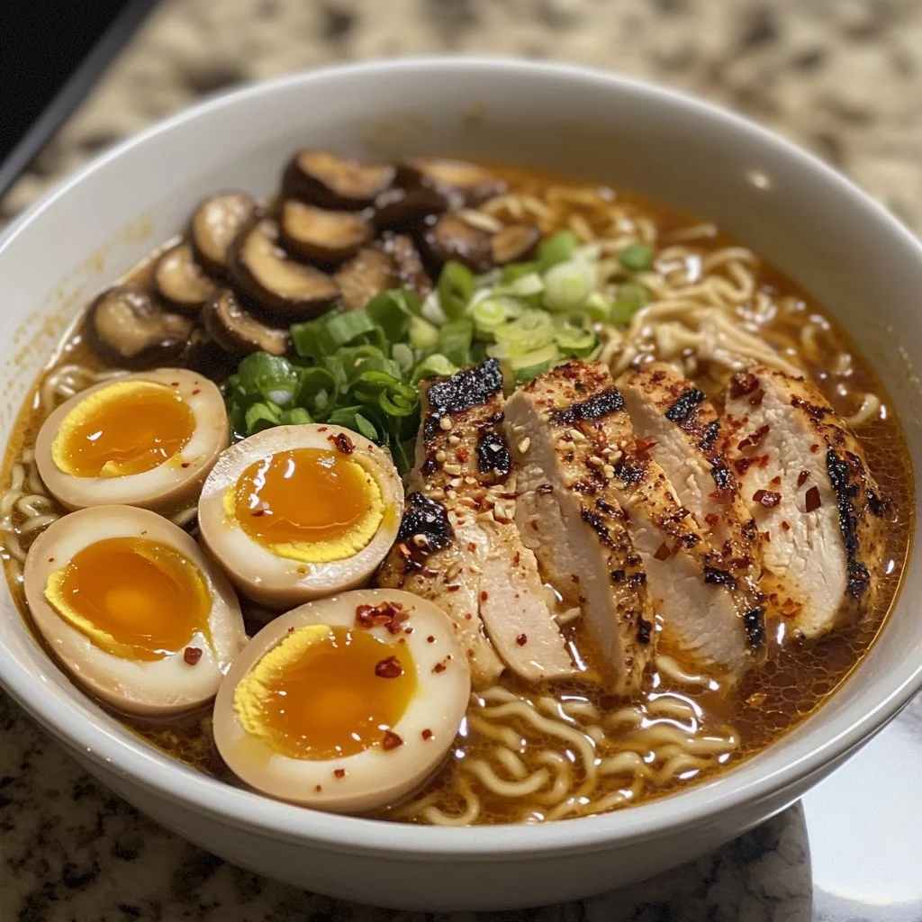 Receta de ramen casero con ingredientes frescos y deliciosos.