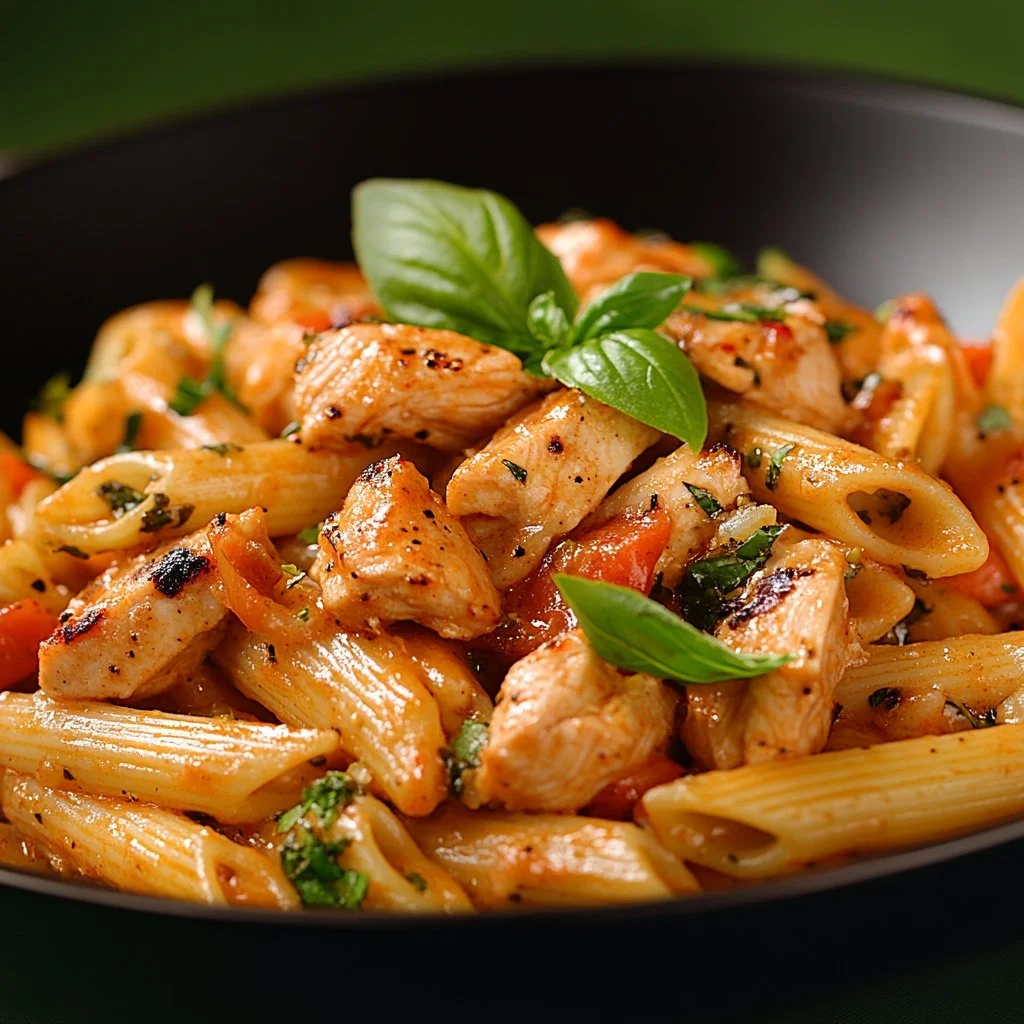 Plato de Pasta con Pollo 'Cásate Conmigo' servido en un tazón atractivo.