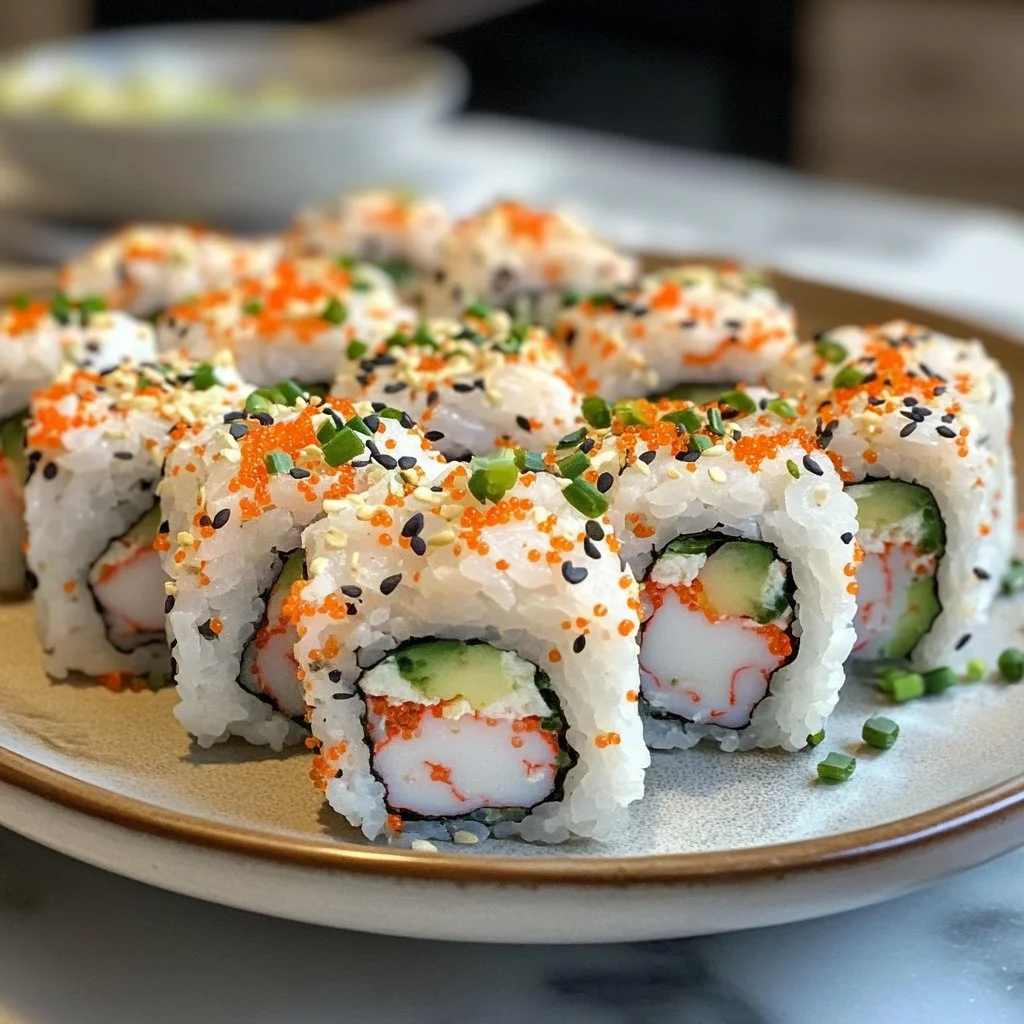 Deliciosa receta de California Roll sushi preparado en casa