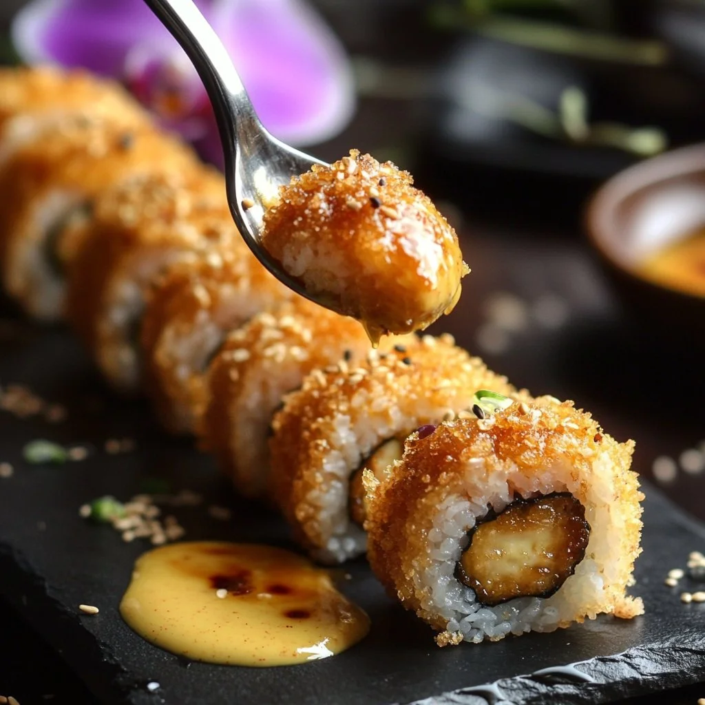 Sushi Empanizado de Camarón con una presentación atractiva y sabrosa.