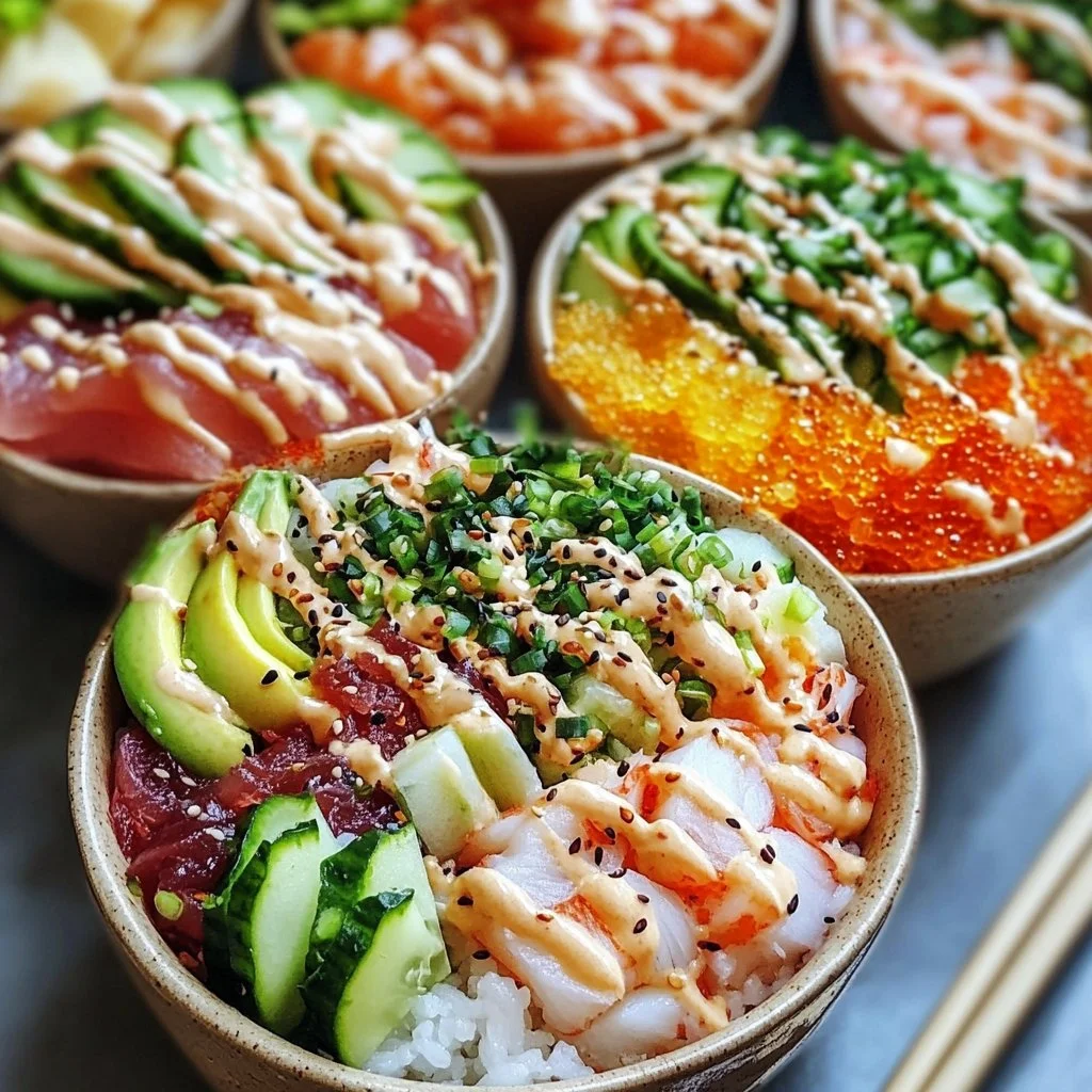 Tazón de Sushi California con aguacate y pescado fresco