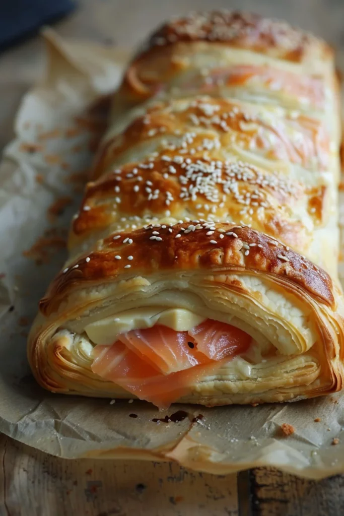 Trenza de Hojaldre con Salmón y Boursin