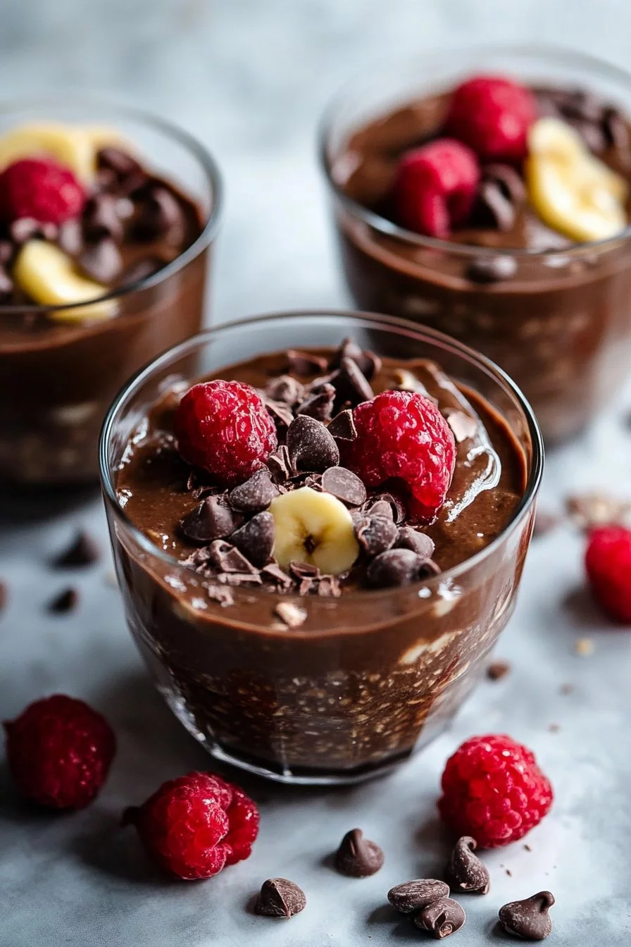 Avena nocturna de masa de brownie