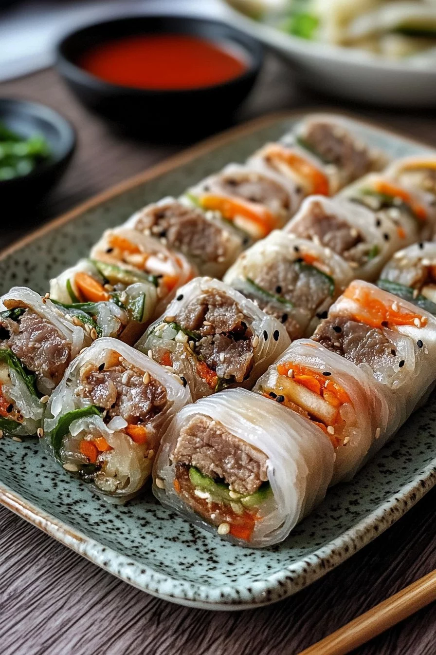 Rollos de Papel de Arroz con Bulgogi