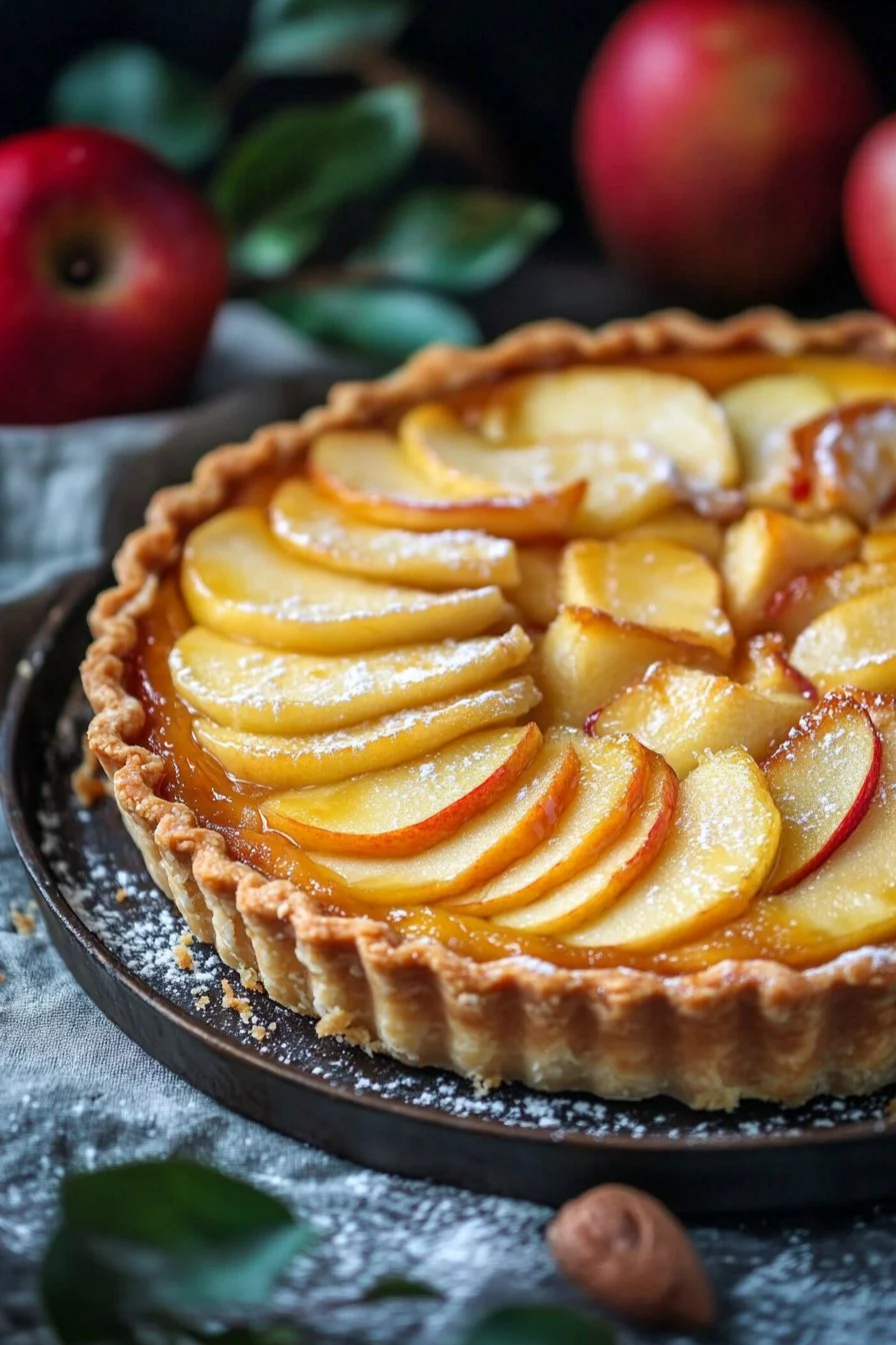 Tarta flan de manzana